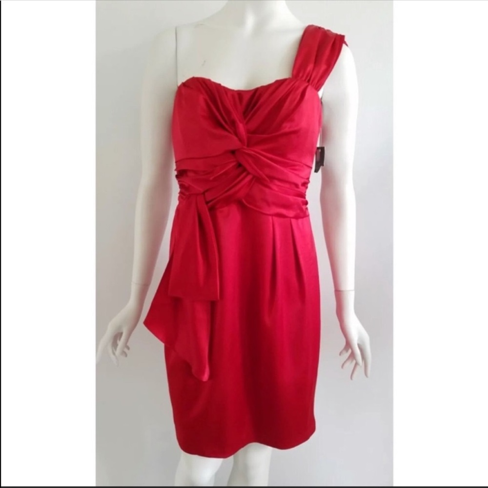 Nanette Lepore La Marocain Red One Shoulder Dress